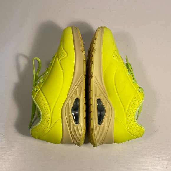 Skechers Uno Night Shades Neon Yellow Sneakers Women Size 7 - Picture 6 of 9